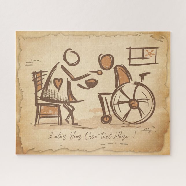 Quebra-cabeça Vintage Old Fashion Caregiver, Nursing Assistant (Horizontal)