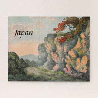 Quebra-cabeça Vintage Painting of Japan Countryside Landscape