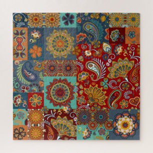 Quebra-cabeça Vintage Paisley Mandala - Coloração