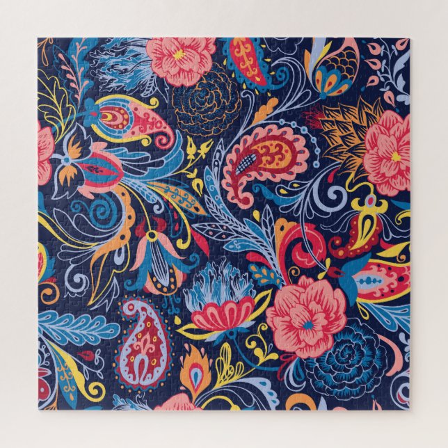 Quebra-cabeça Vintage Paisley Seamless Pattern Design (Vertical)