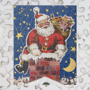 Quebra-cabeça Vintage Papai Noel, noite de Twas antes do Natal