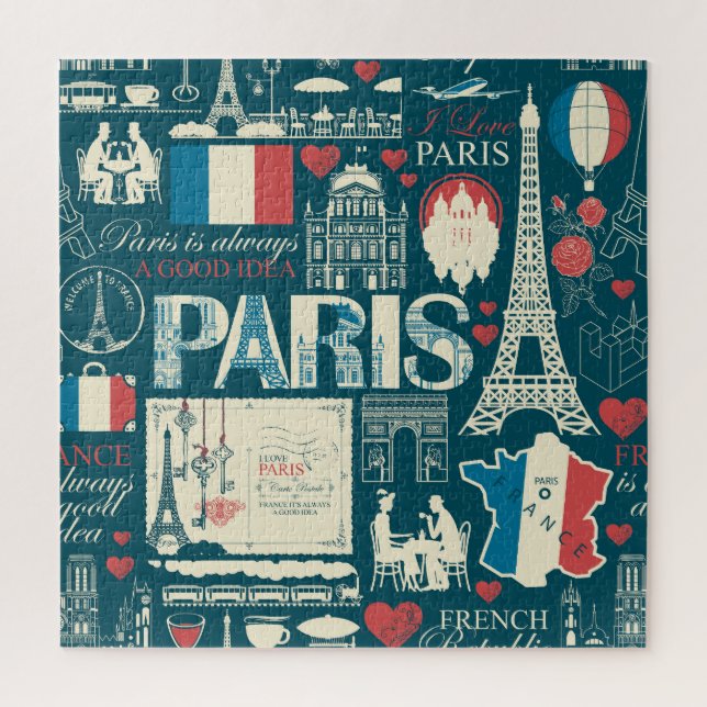 Quebra-cabeça Vintage parisiense: Legalidade da República France (Vertical)