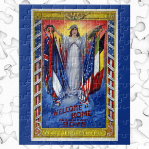 Quebra-cabeça Vintage Patriotic America, Peace Justice Liberty