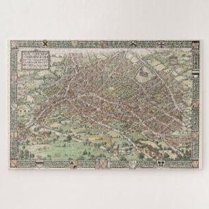 Quebra-cabeça Vintage Pictorial Map of Birmingham England (1923)