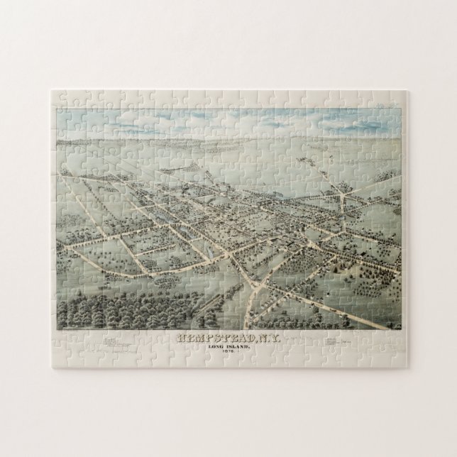 Quebra-cabeça Vintage Pictorial Map of Hempstead NY (1876) (Horizontal)