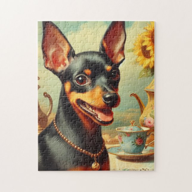 Quebra-cabeça Vintage Pinscher Painting (Vertical)