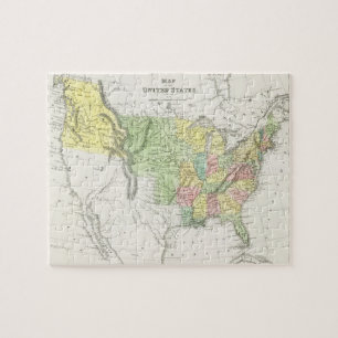 Quebra-cabeça Vintage Política dos Estados Unidos Mapa (1833)