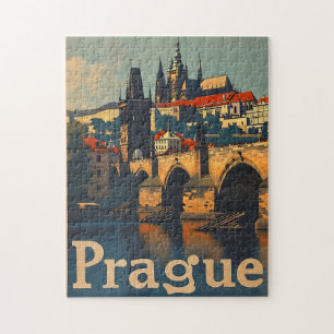 Quebra-cabeça Vintage Prague Castle