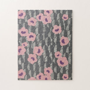 Quebra-cabeça Vintage René Crevel Francês Art Deco Rosa Floral