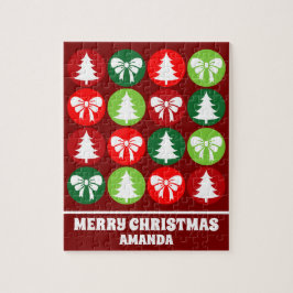 Quebra-cabeça Vintage Retro Árvores de Natal e Arcos Crianças