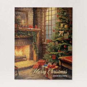 Quebra-cabeça Vintage retro ilusão confortável casa de Natal