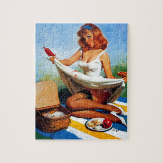 Quebra-cabeça Vintage Retro Picnic Pin Up Girl