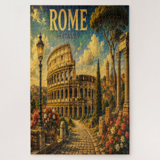 Quebra-cabeça Vintage Rome Italy Travel Poster Jigsaw Puzzle