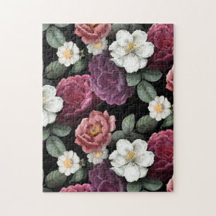 Quebra-cabeça Vintage Rosa Illustration Art