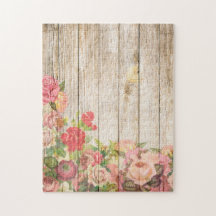 Vintage Rosas Rústicos Românticos Madeira