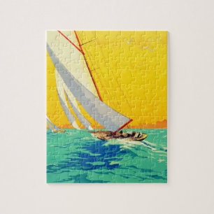 Quebra-cabeça Vintage Sail Boats Viagem francês