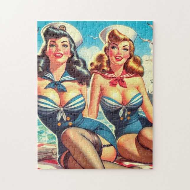 Quebra-cabeça Vintage Sailor Pin Ups (Vertical)