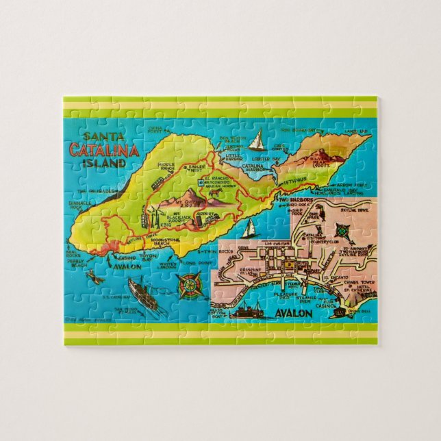 Quebra-cabeça Vintage Santa Catalina Island 8x10 (Horizontal)