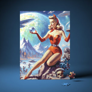 Quebra-cabeça Vintage Science Fiction Mulher de 1950