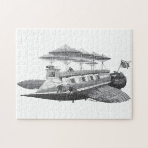 Quebra-cabeça Vintage Science Fiction Steampunk Airship Eclipse