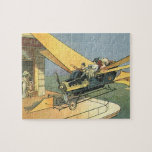 Quebra-cabeça Vintage Science Fiction Steampunk Carro Convertíve<br><div class="desc">Ilustração venenosa viagem futurista vitoriana e ficção científica de transporte design com asas a vapor-punk apresentando um carro voador conversível. O motorista está prestes a aterrissar seu carro futurista (ou é um avião) na loja de chocolate no futuro. Um clássico design de ficção científica de quadrinhos retrô.</div>