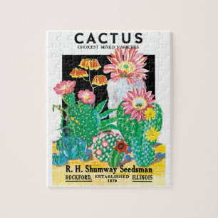 Quebra-cabeça Vintage Seed Packet Label Art Desert Cactus