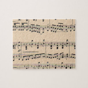 Quebra-cabeça Vintage Sheet Music Score Black and White Notes