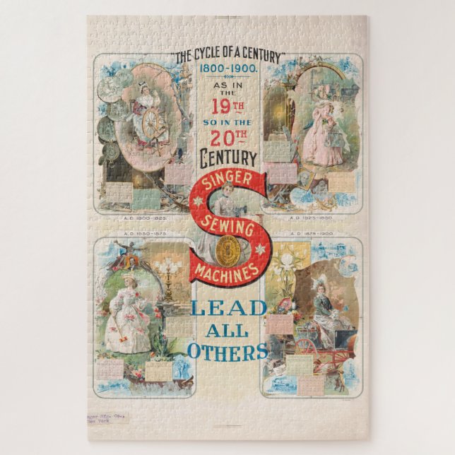 Quebra-cabeça Vintage Singer Sewing Machine Ad (Vertical)