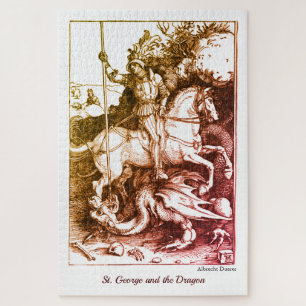 Quebra-cabeça Vintage St. George and the Dragon Medieval Art 
