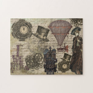 Quebra-cabeça Vintage Steampunk Gears Industrial Victorian