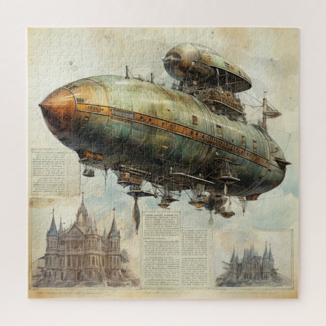 Quebra-cabeça Vintage Steampunk Zeppelin (7) (Vertical)