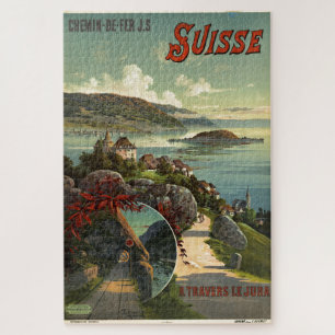 Quebra-cabeça Vintage Suiça Illustration Art