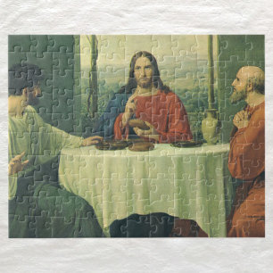Quebra-cabeça Vintage Supper em Emaús com Cristo de Jesus