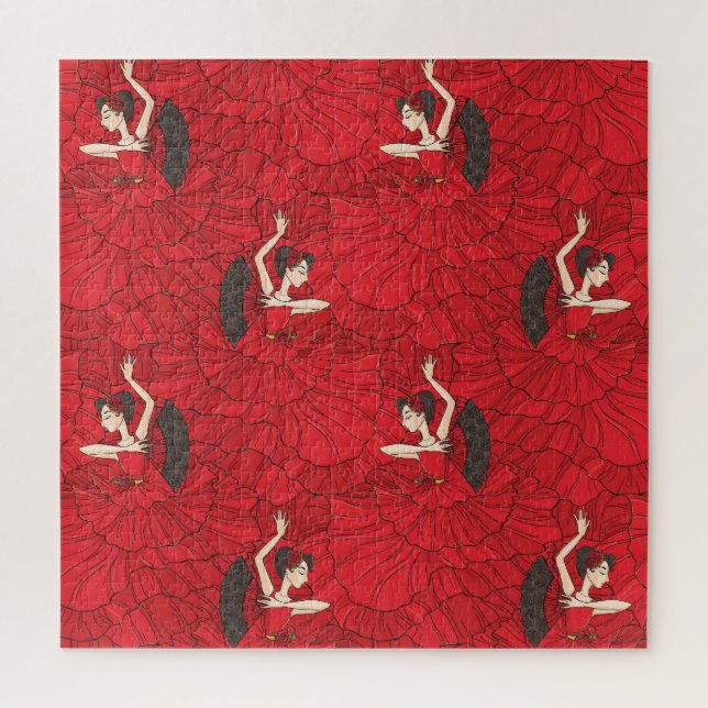 Quebra-cabeça Vintage Tango Flamenco Dance Patterno (Vertical)