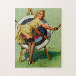 Quebra-cabeça Vintage Target Archery Pinup Girl
