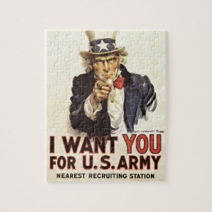 Quebra-cabeça Vintage Tio Sam Eu Quero Você WI Propaganda EUA