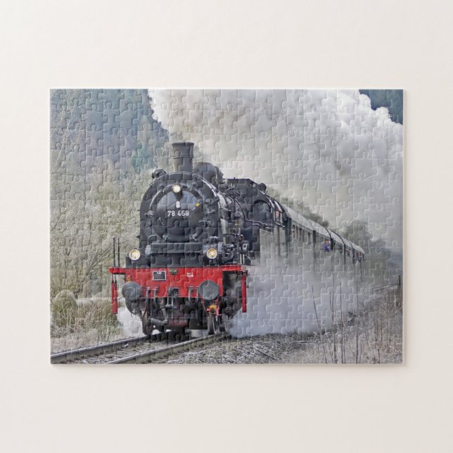 Quebra-cabeça Vintage Train Steam Locomotive Photo (Horizontal)