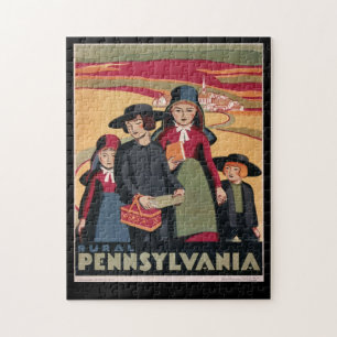 Quebra-cabeça Vintage Turismo Rural Pennsylvania Amish