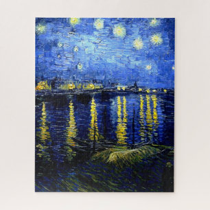 Quebra-cabeça Vintage Van Gogh belas artes, Starry Night over Rh