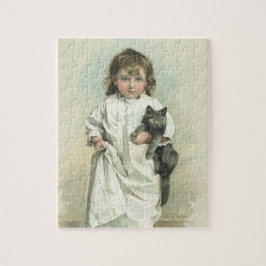 Quebra-cabeça Vintage Victorian Girl in a Nightvestido with Your