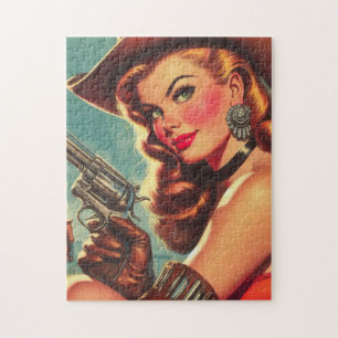 Quebra-cabeça Vintage Western Pin-up