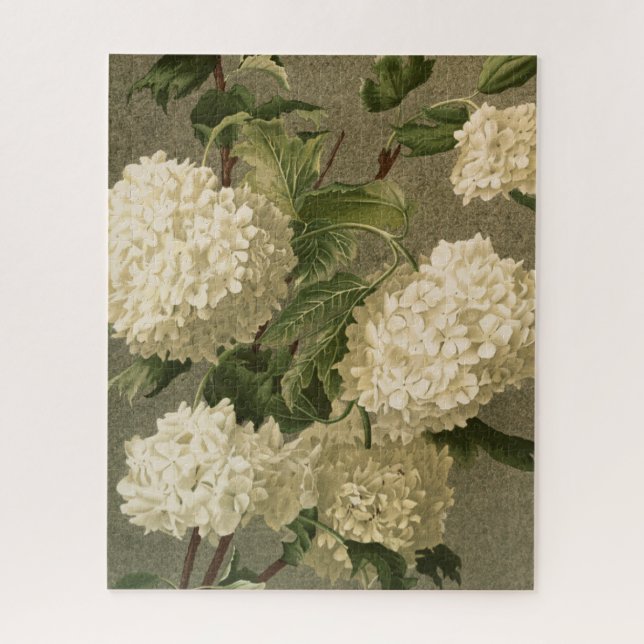Quebra-cabeça Vintage White Hydrangeas (Vertical)