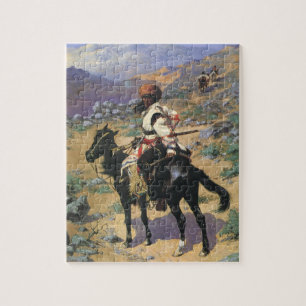 Quebra-cabeça Vintage Wild West, Uma Armadilha Indiana de Reming