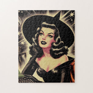 Quebra-cabeça Vintage Witch Pin Up