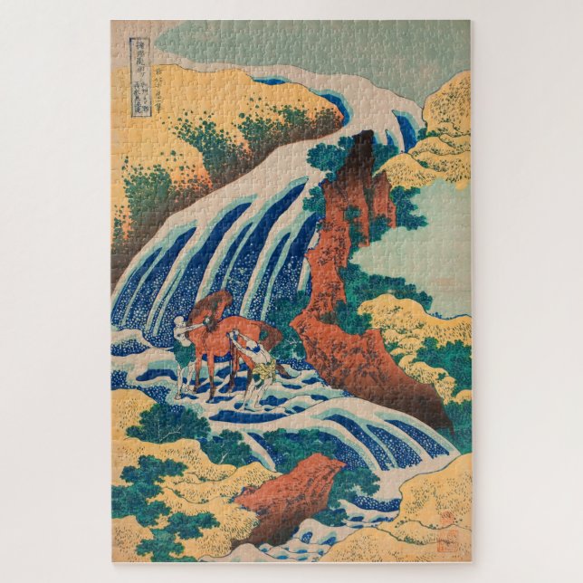 Quebra-cabeça Vintage Woodblock Yamato Horse Waterfall (Vertical)