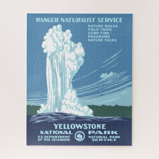 Quebra-cabeça Vintage Yellowstone WPA antiga fé (Vertical)
