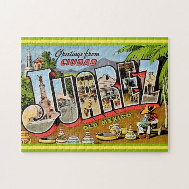Quebra-cabeça VintageJuarez Mexico 11x14  (Horizontal)
