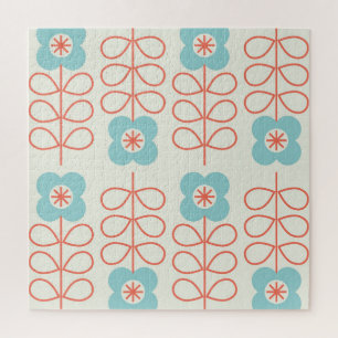 Quebra-cabeça Vintagem Geométrica Floral do Estilo Nórdico.