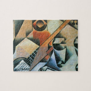 Quebra-cabeça Violão (Banjo) e óculos, Juan Gris, Arte Vintage