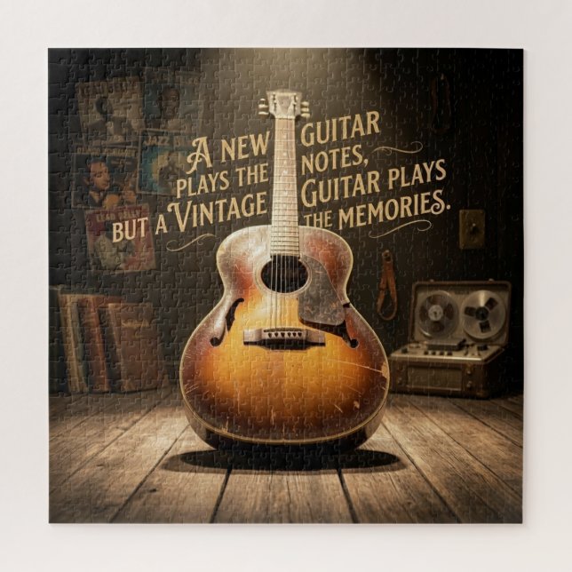 Quebra-cabeça Violão Clássico Sunburst Oco (Vertical)